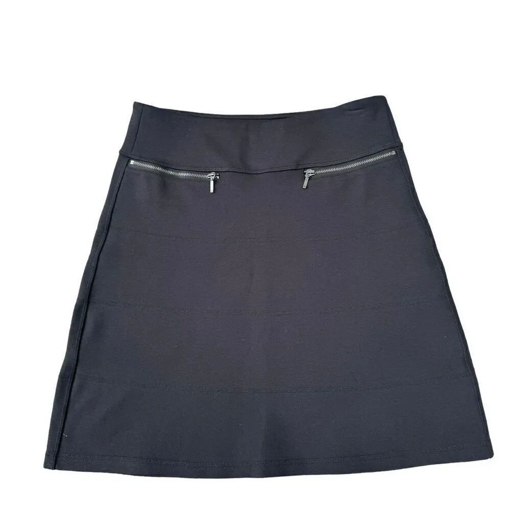 Athleta Strata A-Line Skirt Women's Size XS Black Athleisure Cotton Stretch